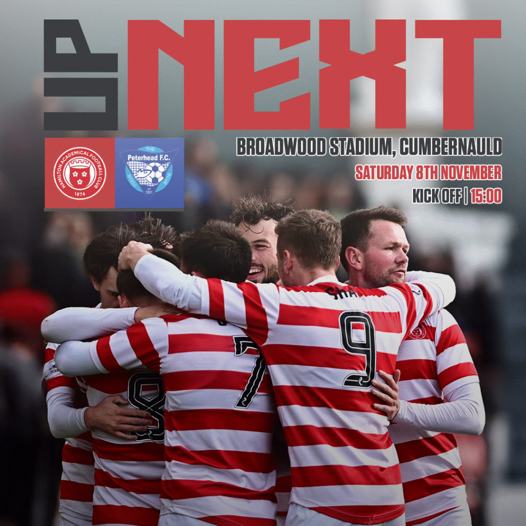 Hamilton Accies v Peterhead FC | 08/11/25