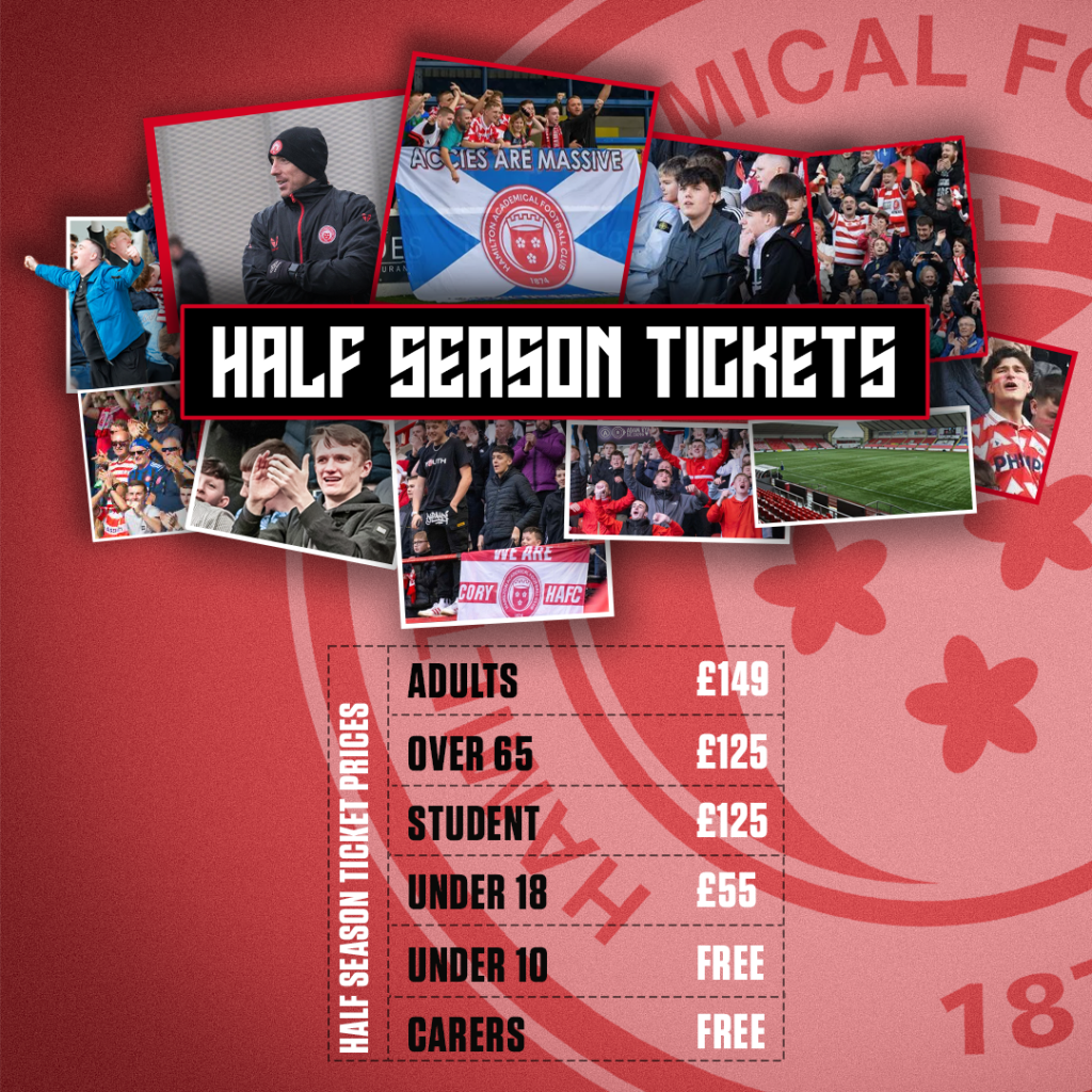 Half Season Ticket Announced.