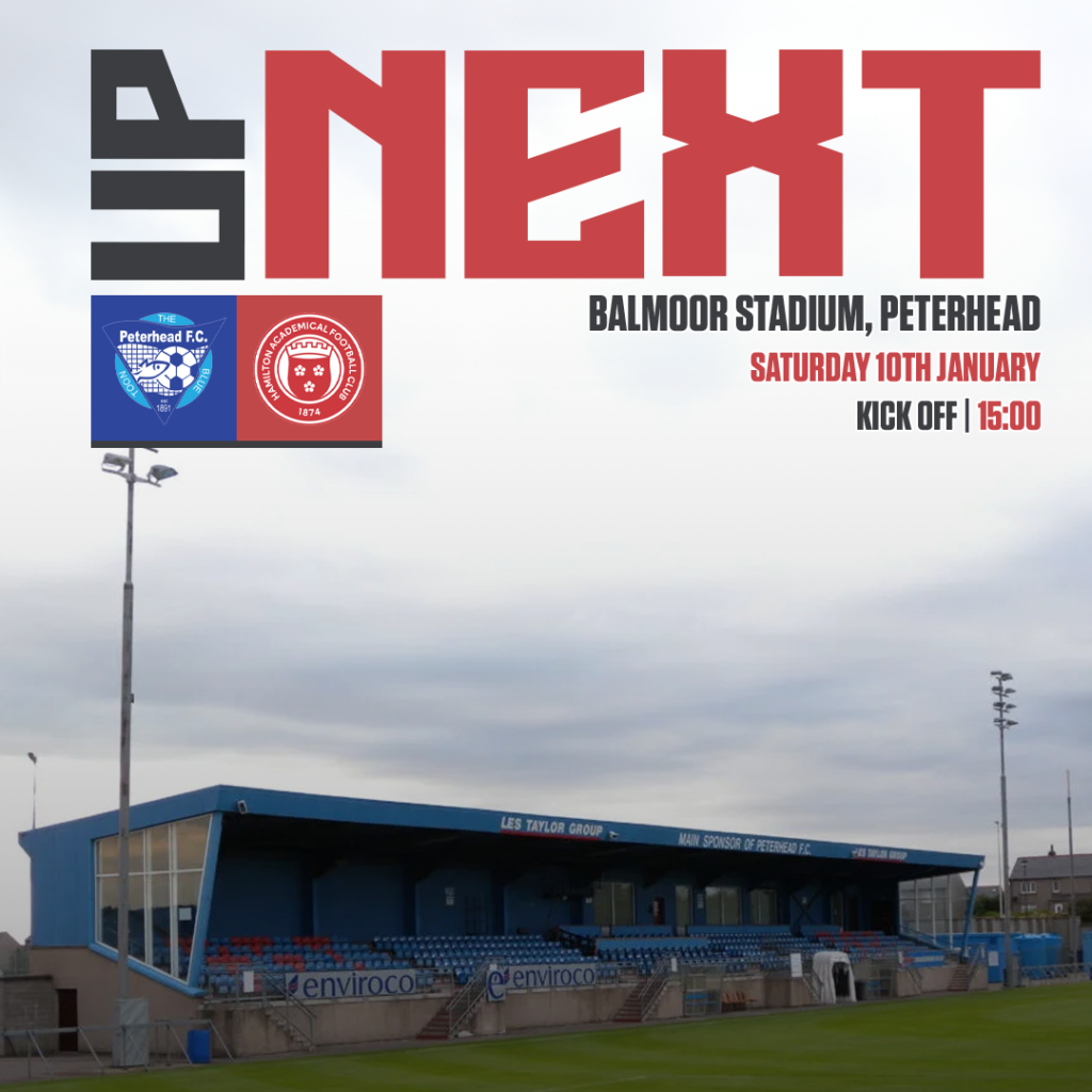 Peterhead FC v Hamilton Accies | 10/01/26
